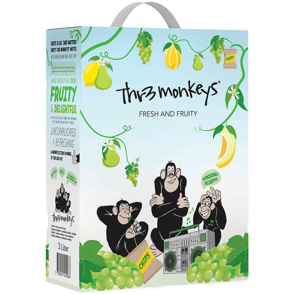 Thr3 Monkeys White, 300cl
