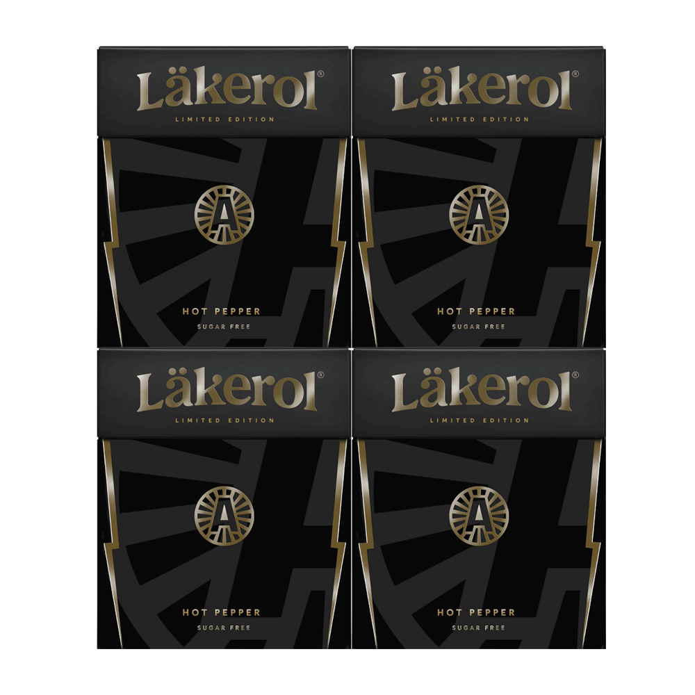 Läkerol Hot Pepper, sugar free, 4-pack