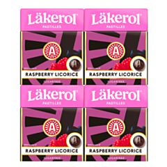 Läkerol Raspberry Licorice sugar-free, 4-pack