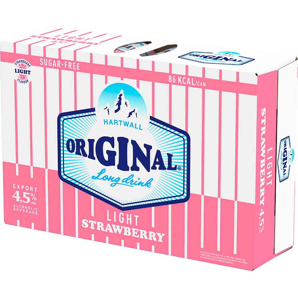 Hartwall Original Long Drink Light Strawberry, 24-pack