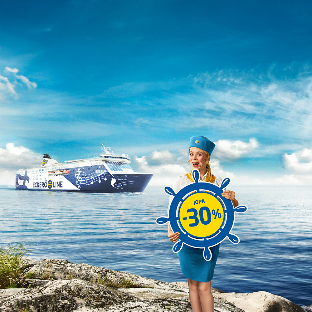 Maikki, m/s Finlandia ja Sailaway-kyltti