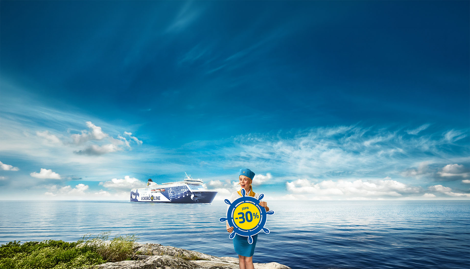 Maikki, m/s Finlandia ja Sailaway-kyltti