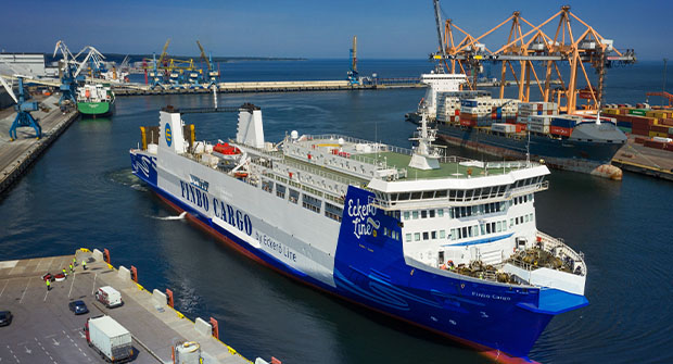 MS Muuga in the harbour.